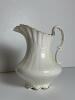 Victorian-Style White Ceramic Pitcher with Gilt Rim