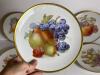 7.5" Porcelain Plates With Fruit Motif and Gold Rim - 4