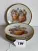 7.5" Porcelain Plates With Fruit Motif and Gold Rim - 7