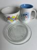 Assorted Milk Glass Basket With Embossed Fruit, Painted Flowers and Bowl - 3