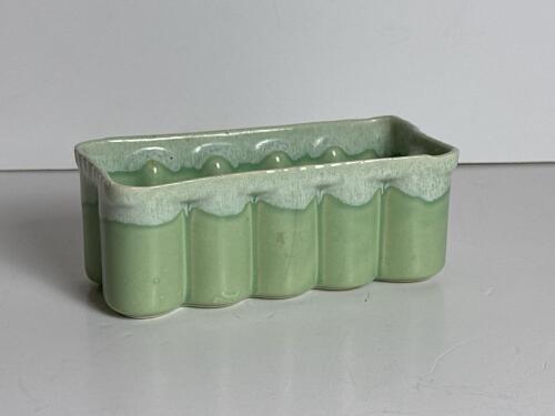 McCoy Green Rectangular Ceramic Planter Drip Glaze
