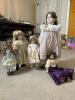 Porcelain Dolls in Victorian-Style Dresses