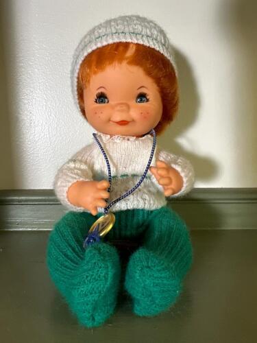 Vintage Red-Haired Doll in Knit Outfit