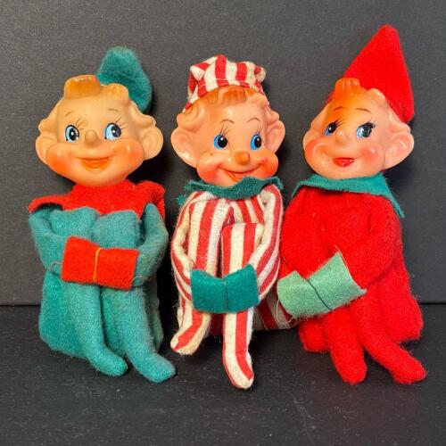 Trio of Vintage Elf Knee-Hugger Dolls