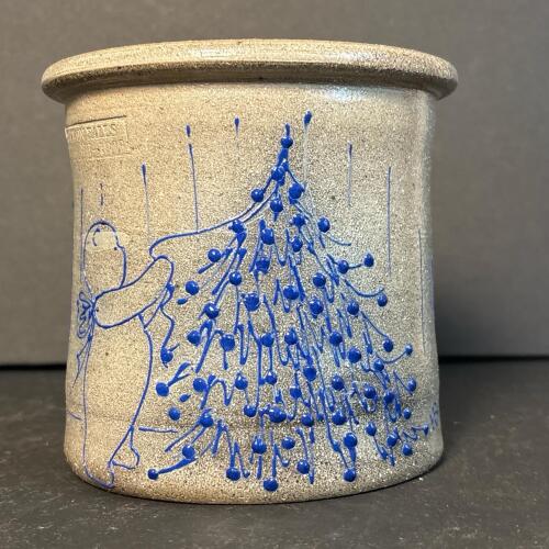 Salmon Falls "Bear Decorating Christmas Tree" Stoneware Crock