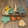 Ceramic Leaf-Shaped Serving Dishes & Autumn Decor