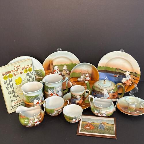 Royal Bayreuth Bavaria Sunbonnet Babies Ceramic Tea Set