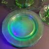 Green Uranium Depression Glass Bowls, Plates, Cups and Saucers - 2