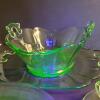 Green Uranium Depression Glass Bowls, Plates, Cups and Saucers - 4