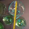 Green Uranium Depression Glass Bowls, Plates, Cups and Saucers - 6