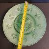 Floral Patterned Uranium Glass Dessert Plates - 4