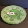 Floral Patterned Uranium Glass Dessert Plates - 5