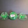 Green Uranium Depression Glass Cups and Covered Sugar Bowl - 6