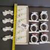 Porcelain Floral Napkin Rings and Place Card Holders - 6