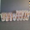 Gold Leaf Frosted Glasses in Mid-Century Style