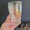 Gold Leaf Frosted Glasses in Mid-Century Style - 4