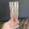 Gold Leaf Frosted Glasses in Mid-Century Style - 5