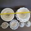 Opalescent Hobnail-Pattern Glass Bowls, Plates, and Creamer Set - 5