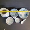 Blue and White Porcelain Bowls, Spoons, and Vase Assortment - 7