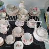 Assorted Floral Fine China Tea Cups, Saucers, Teapots, and Plates - 5