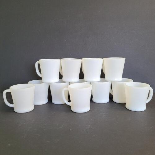 Fire-King White Milk Glass Mugs