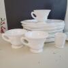 Milk Glass Grape-Pattern Dishes, Cups and Tableware Collection - 2