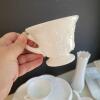 Milk Glass Grape-Pattern Dishes, Cups and Tableware Collection - 5