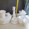 Milk Glass Grape-Pattern Dishes, Cups and Tableware Collection - 7