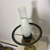 Floral Glass Shade Hurricane Table Lamp - 5