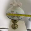 Floral Glass Shade Hurricane Table Lamp - 10