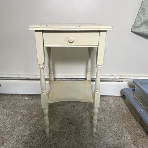 White Painted Side Table with Drawer