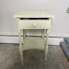 White Painted Side Table with Drawer - 2