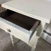 White Painted Side Table with Drawer - 3