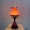 Fenton Pink Swirl Glass Electric Table Lamp
