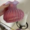 Fenton Pink Swirl Glass Electric Table Lamp - 5