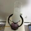 Fenton Pink Swirl Glass Electric Table Lamp - 6