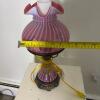 Fenton Pink Swirl Glass Electric Table Lamp - 10