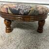 Round Floral Upholstered Footstool - 3
