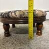 Round Floral Upholstered Footstool - 6