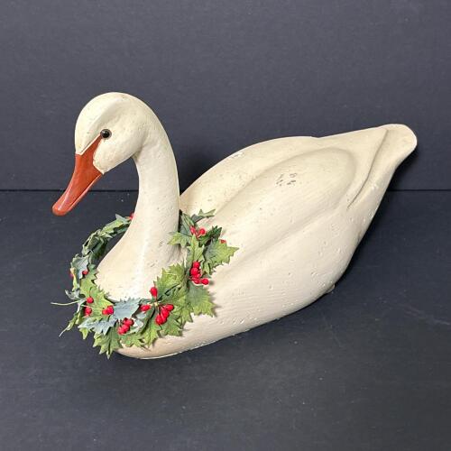 Folk Art Painted Swan Figure