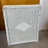 White Wicker Hamper and Side Table - 2