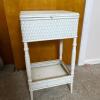 White Wicker Hamper and Side Table - 7