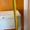 White Wicker Hamper and Side Table - 17
