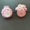 Presumed Fenton Cranberry Opalescent Coin Dot Glass Lot - 4