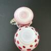 Presumed Fenton Cranberry Opalescent Coin Dot Glass Lot - 6