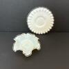 Presumed Fenton Silver Crest Milk Glass Bowl and Plate - 2