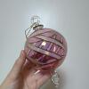 Five Pink and Cranberry Glass Christmas Ornaments - 3