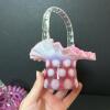 Trio of Fenton and Presumed Fenton Cranberry Opalescent Glass Baskets - 3