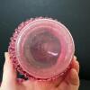 Pair of Presumed Fenton Cranberry Opalescent Hobnail Vases - 4
