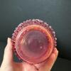 Pair of Presumed Fenton Cranberry Opalescent Hobnail Vases - 6